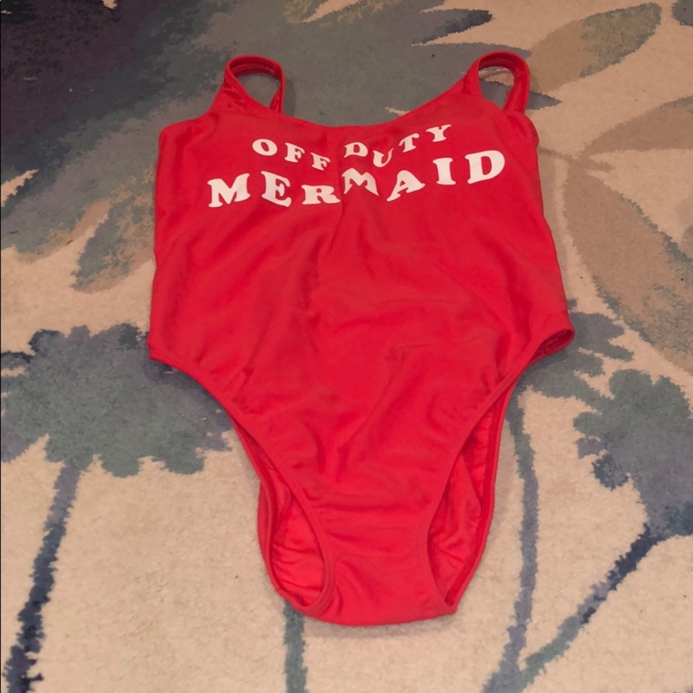 hollister red low back one piece